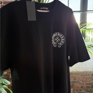 Chrome Hearts Black Tee with White Logo